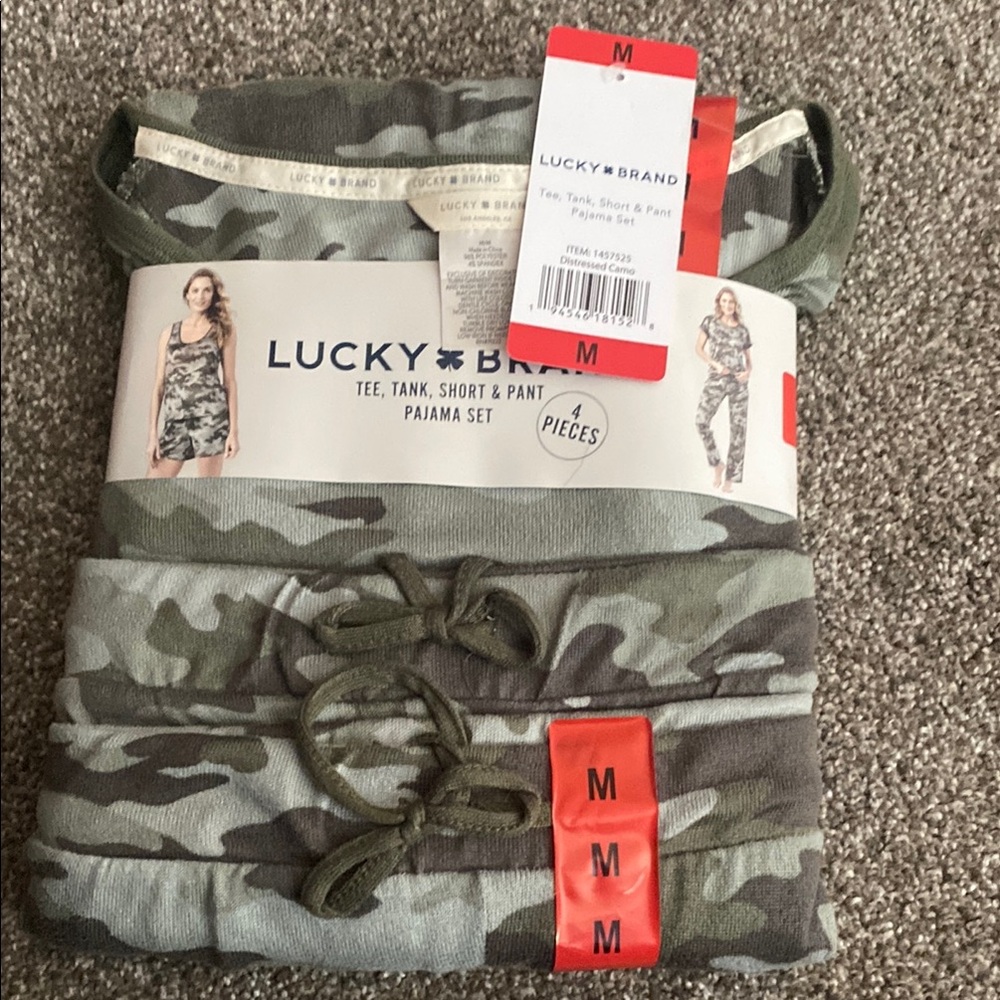 Lucky Brand Green and Gray Pajama Set Intimates & Sleepwear